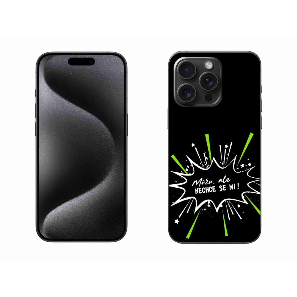 Gelový kryt mmCase na iPhone 15 Pro Max - vtipný text 11 černé pozadí