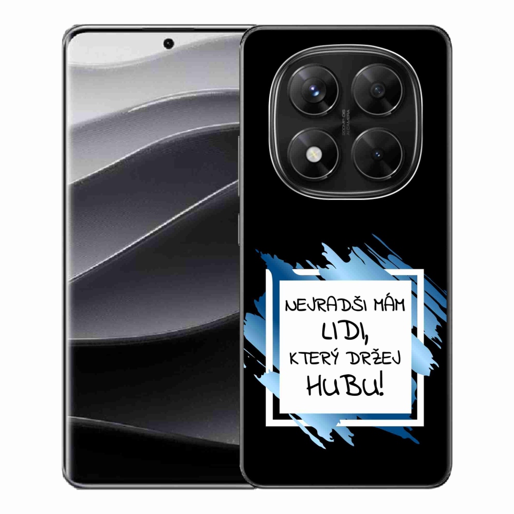Gelový kryt mmCase na Xiaomi Redmi Note 14 Pro 5G/Poco X7 5G - vtipný text 7 bíločerné pozadí
