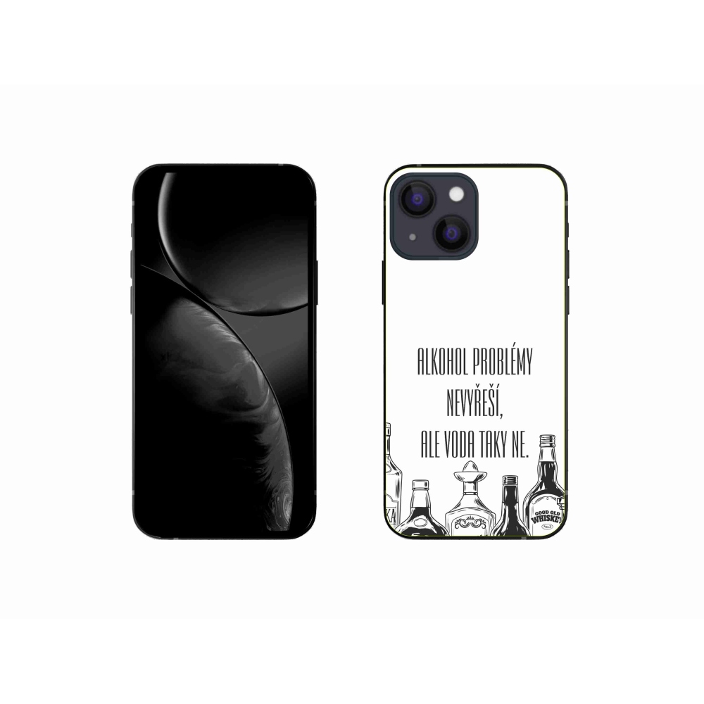 Gelový kryt mmCase na iPhone 13 mini 5.4 - vtipný text bílé pozadí