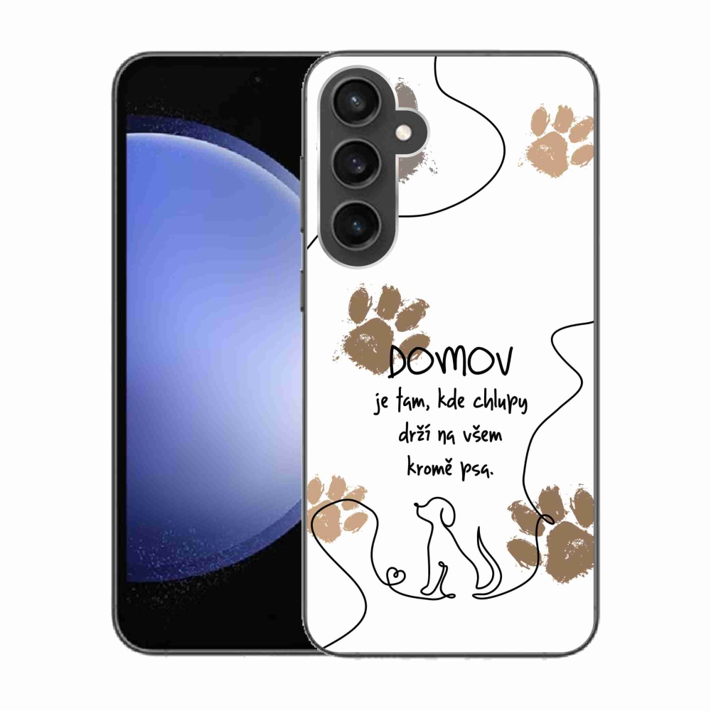 Gelový kryt mmCase na Samsung Galaxy S23 FE - psí motiv bílé pozadí