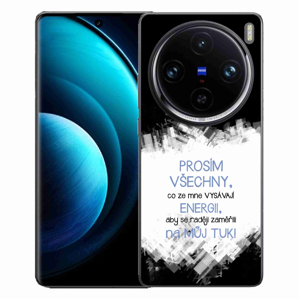 Gelový kryt mmCase na Vivo X100 Pro 5G - vtipný text 1 modrý