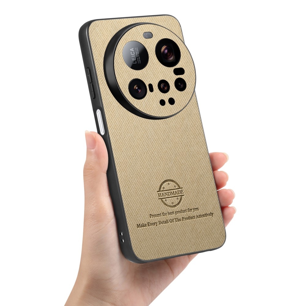 Crafted gelový obal s umělou kůží na Xiaomi 15 Ultra - khaki