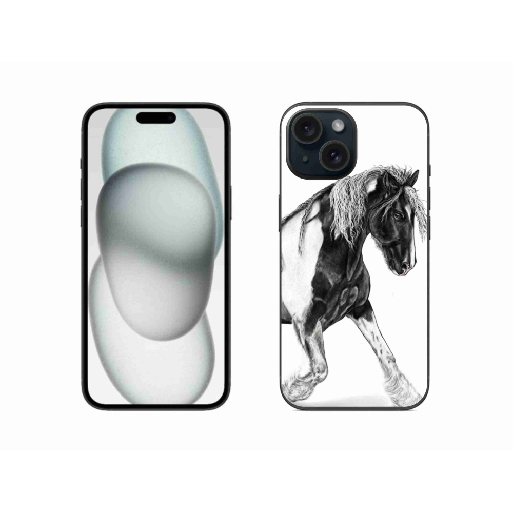 Gelový kryt mmCase na iPhone 15 - kůň