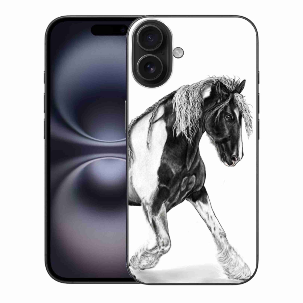 Gelový kryt mmCase na iPhone 16 Plus - kůň