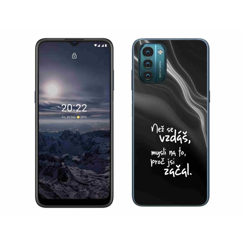 Gelový kryt mmCase na Nokia G11/G21 - citát 2 černé pozadí