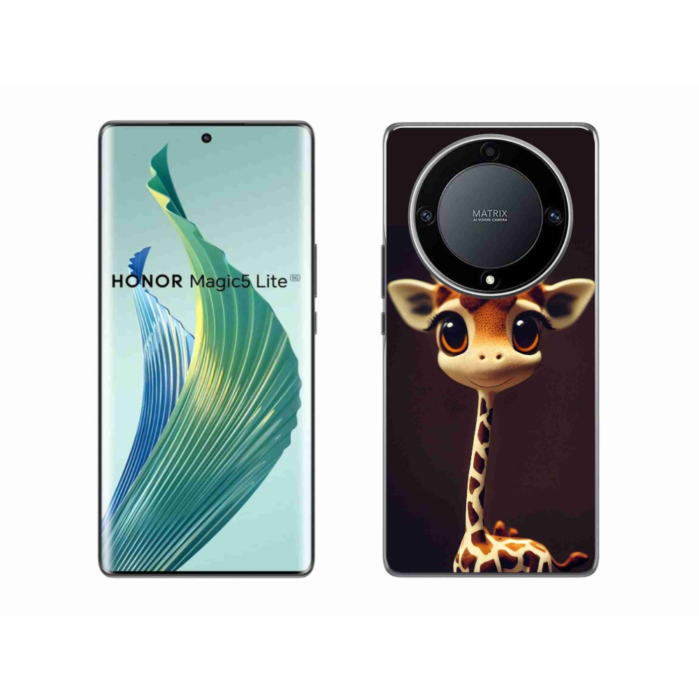 Gelový kryt mmCase na Honor Magic 5 Lite 5G - malá žirafa