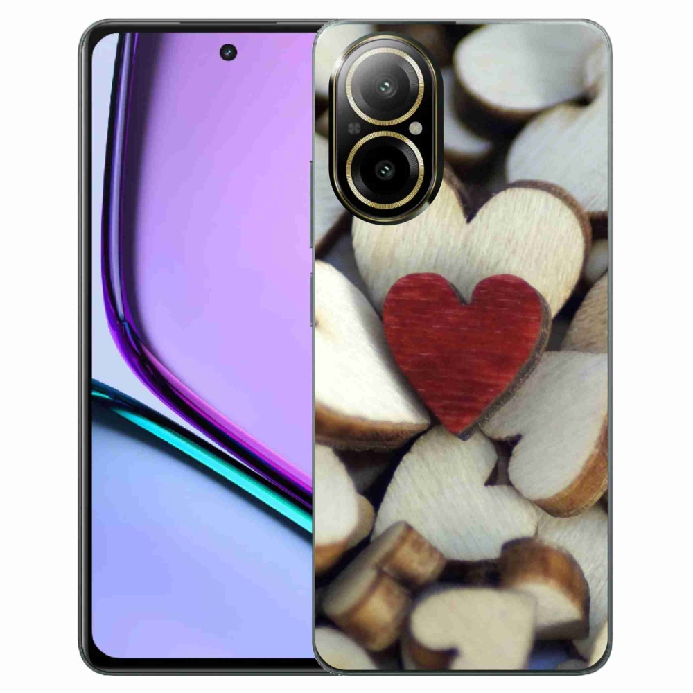 Gelový kryt mmCase na Realme C67 - gravírované červené srdce 