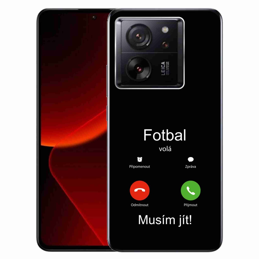 Gelový kryt mmCase na Xiaomi 13T/13T Pro - fotbal volá černé pozadí