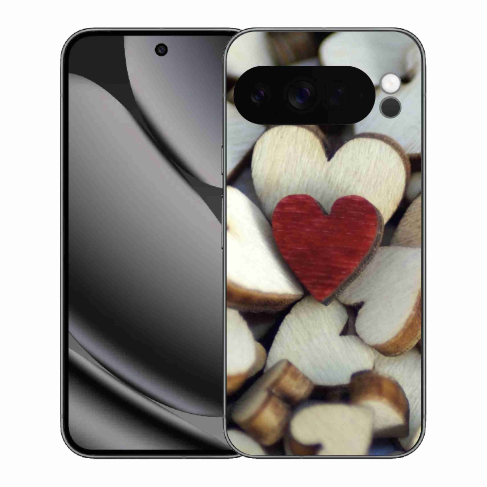 Gelový kryt mmCase na Google Pixel 10 Pro XL - gravírované červené srdce 