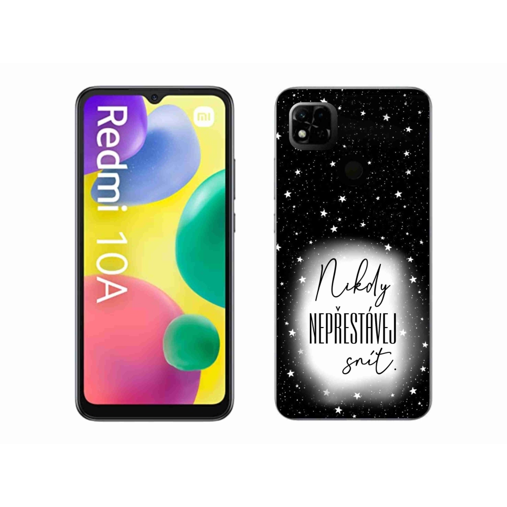Gelový kryt mmCase na Xiaomi Redmi 10A - citát 1 bíločerné pozadí
