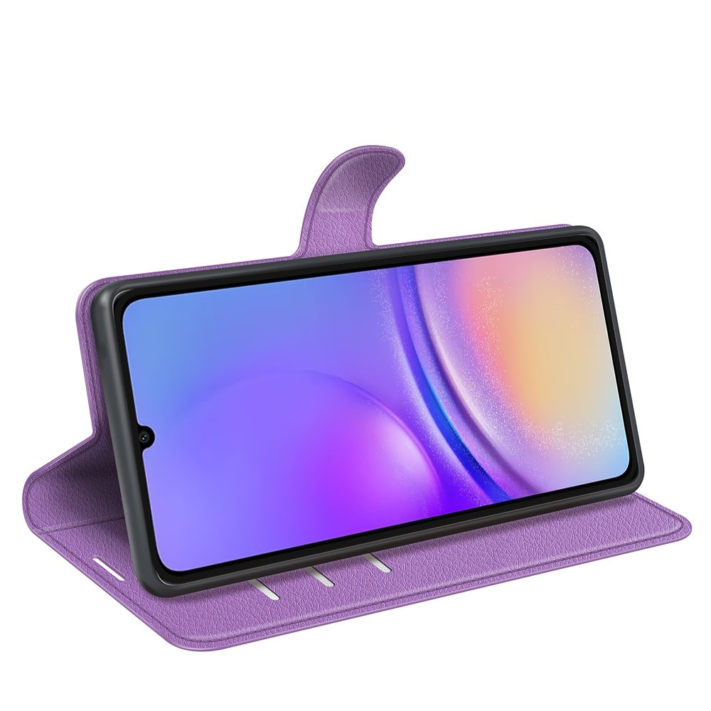 Litchi knížkové pouzdro na Samsung Galaxy A06 4G - fialové