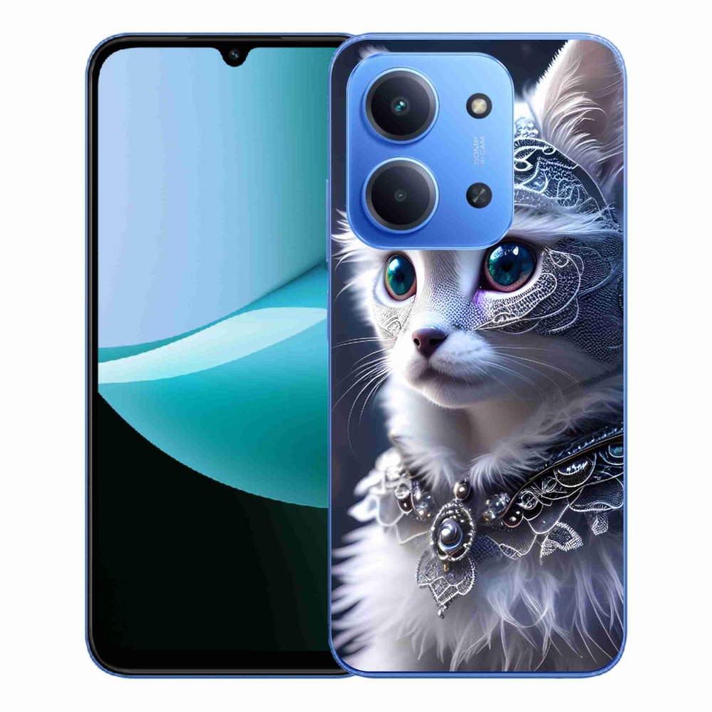 Gelový kryt mmCase na Xiaomi Redmi 15C 4G/5G (173mm) - bílá kočka