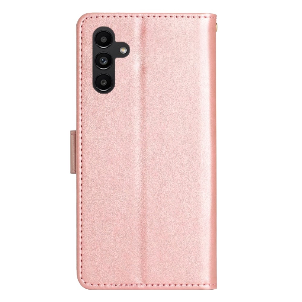 Flowers knížkové pouzdro na Samsung Galaxy A05s - růžovozlaté