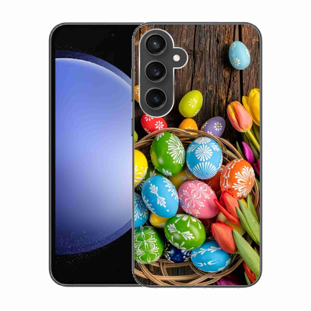 Gelový kryt mmCase na Samsung Galaxy S23 FE - velikonoční vajíčka