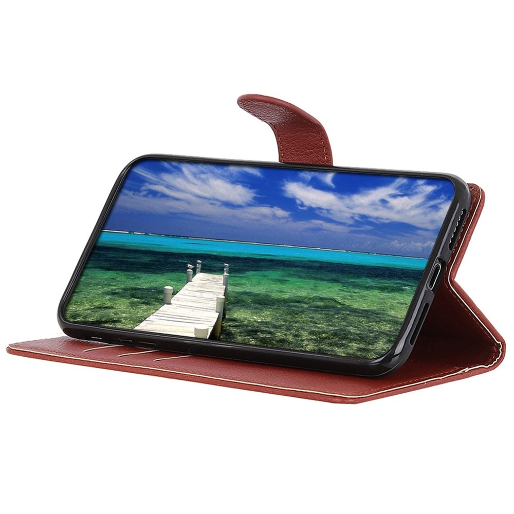 Litchie knížkové pouzdro na Xiaomi Poco C65/Redmi 13C 4G/5G - hnědé