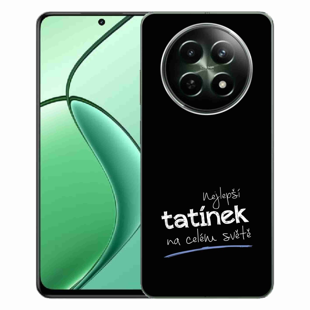 Gelový kryt mmCase na Realme 12 5G/12x 5G - nejlepší tatínek 4 černé pozadí