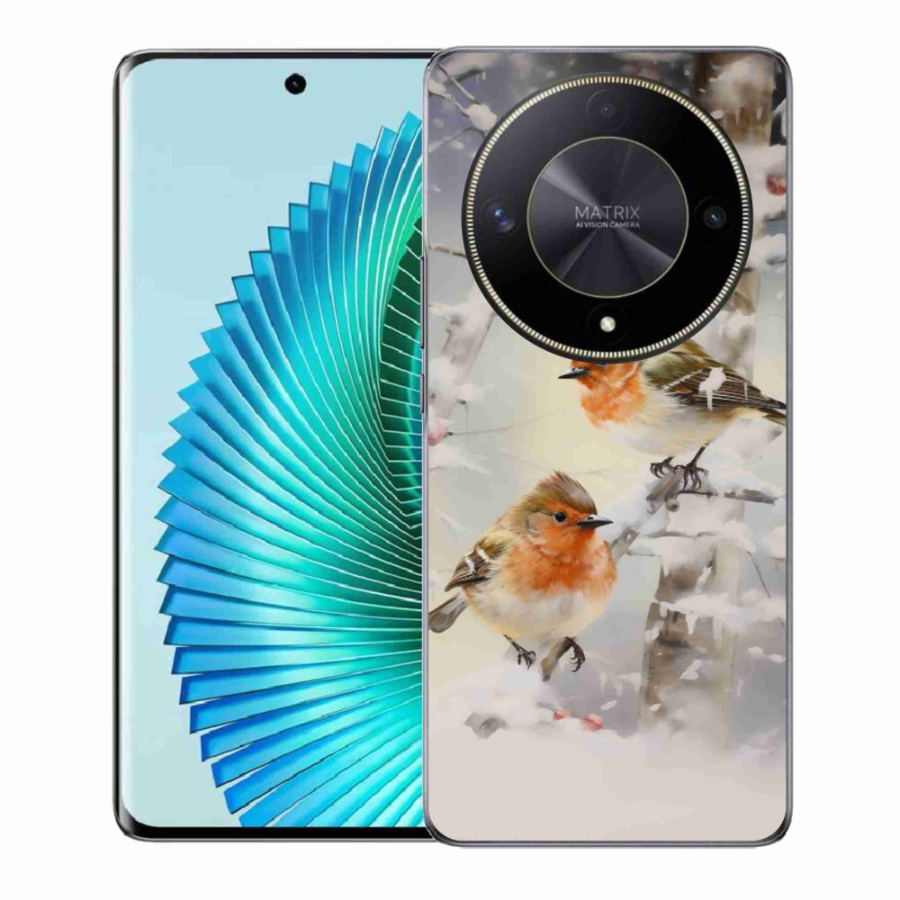 Gelový kryt mmCase na Honor Magic 6 Lite 5G - ptáčci v zimě