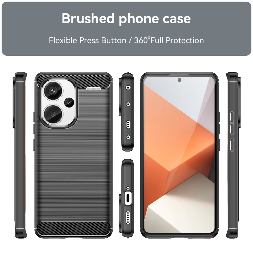 Carbon odolný gelový obal na Xiaomi Redmi Note 13 Pro+ 5G - černý