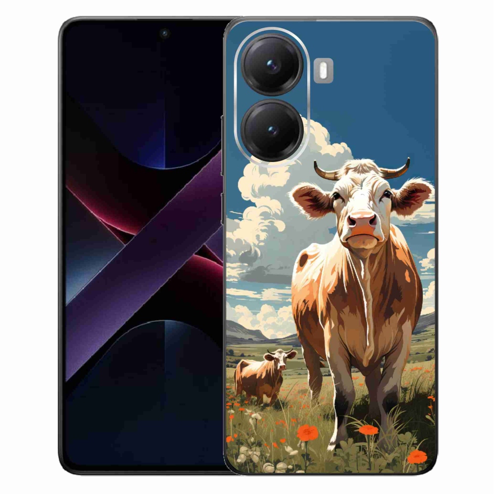 Gelový kryt mmCase na Xiaomi Poco X7 Pro 5G - krávy na louce