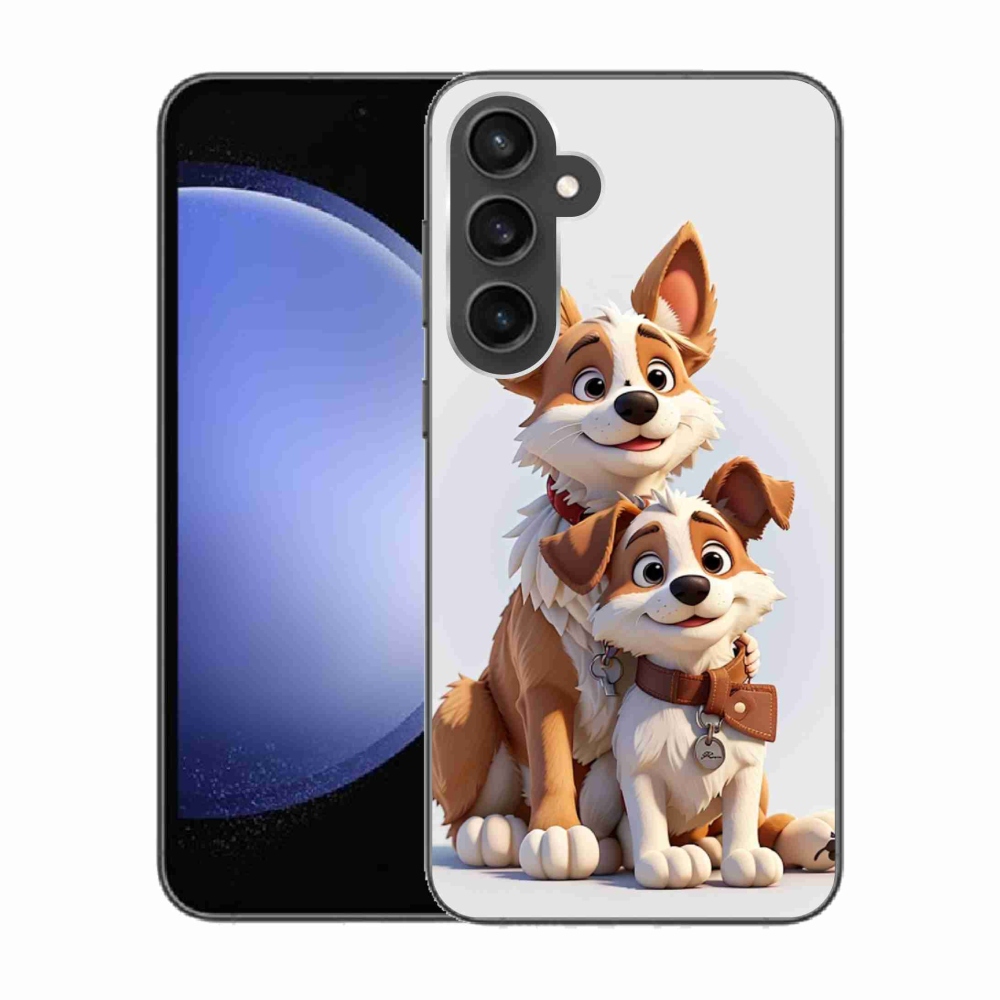Gelový kryt mmCase na Samsung Galaxy S23 FE - kreslení psi