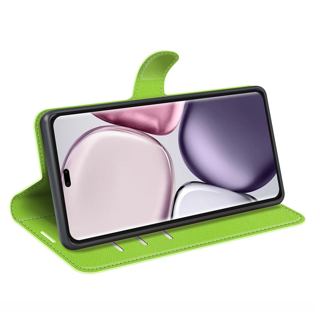 Litchi knížkové pouzdro na Honor Magic 7 Lite 5G - zelené