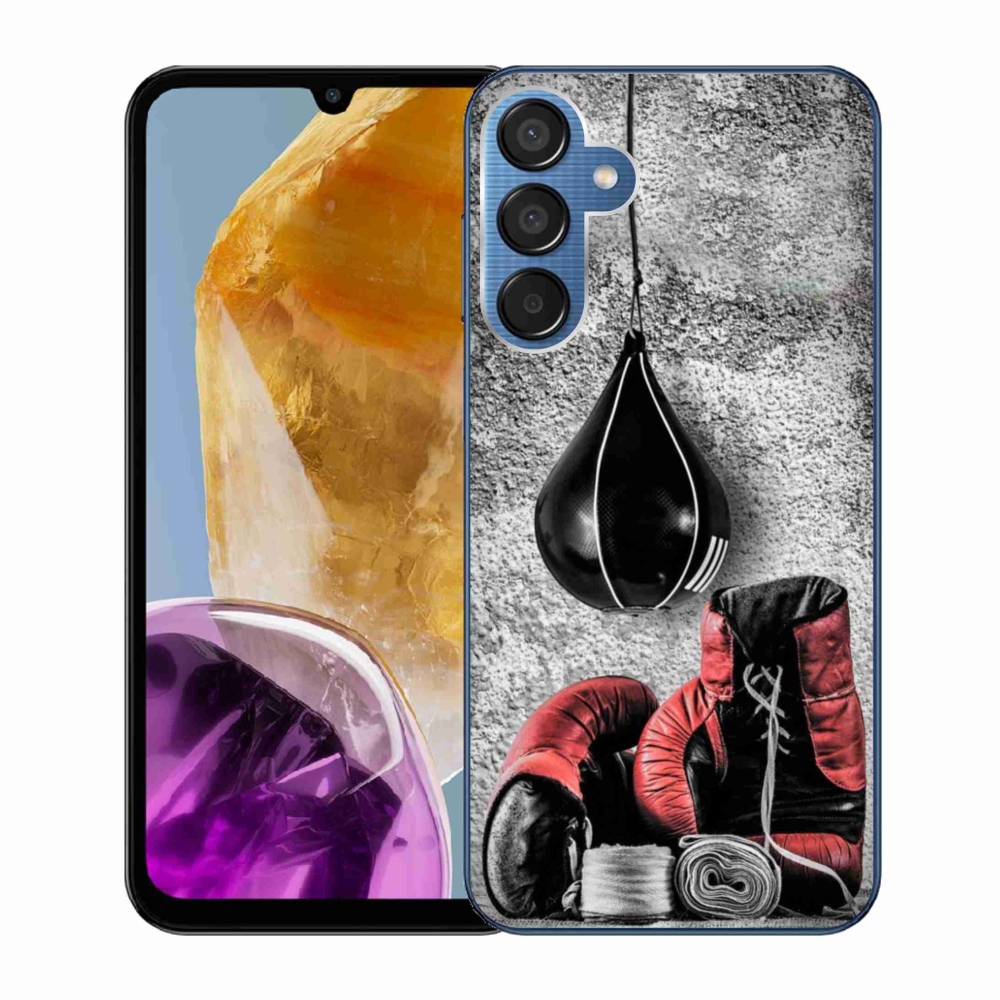 Gelový kryt mmCase na Samsung Galaxy M15 5G - boxovací pytel a rukavice