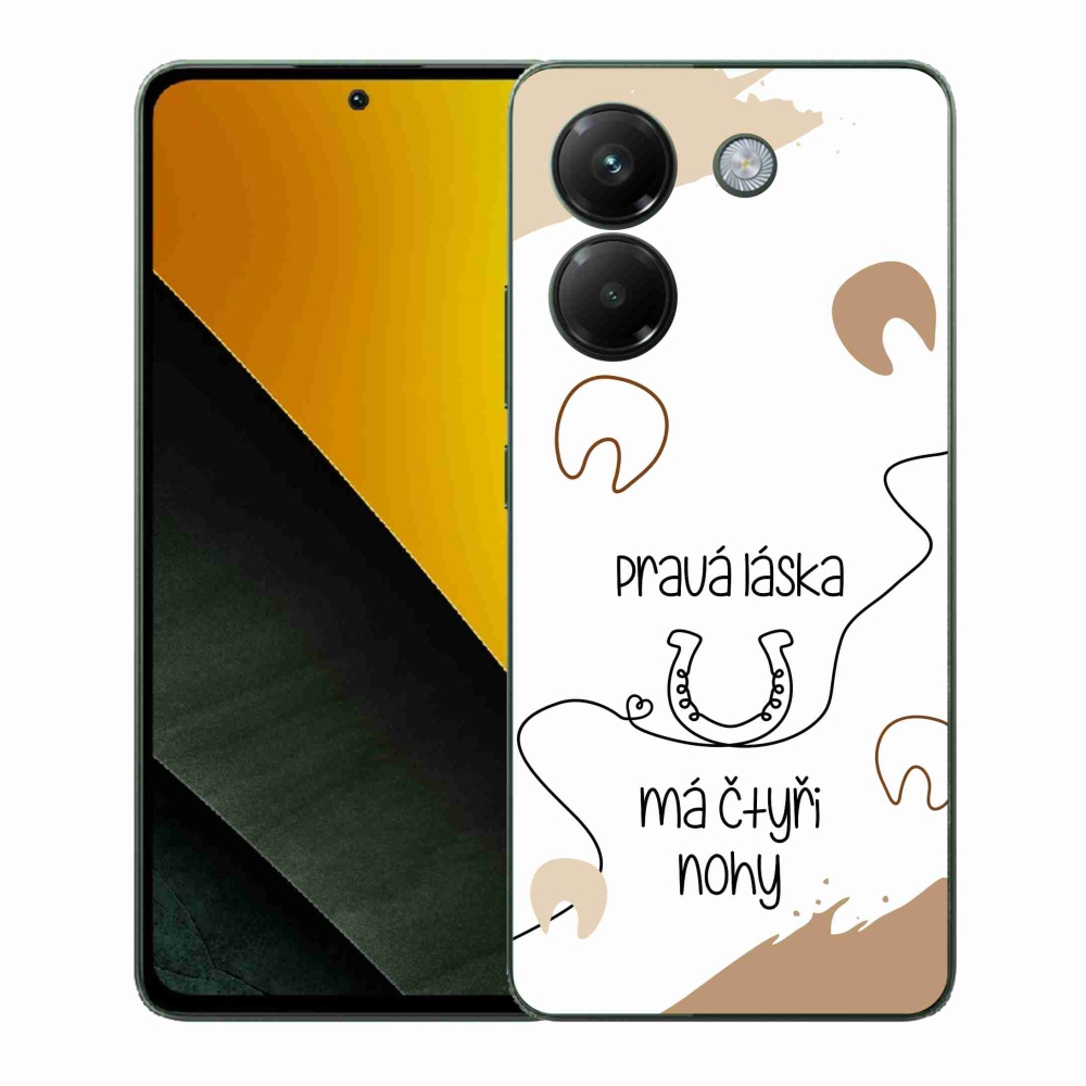 Gelový kryt mmCase na Xiaomi Poco M7 Pro 5G - koňský motiv bílé pozadí