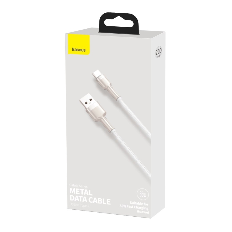 Baseus Cafule Metal Series Datový Kabel USB-USB-C 66W 2m White