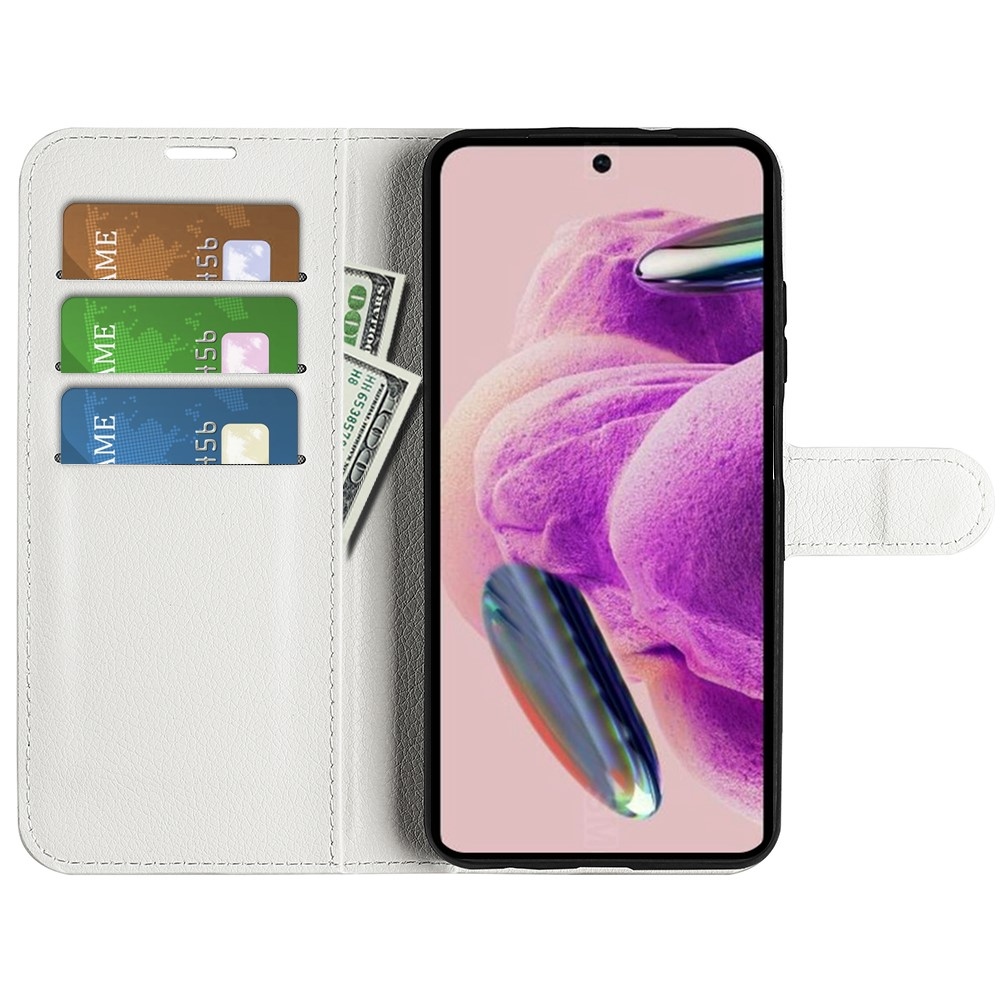 Litchi knížkové pouzdro na Xiaomi Redmi Note 12S - bílé