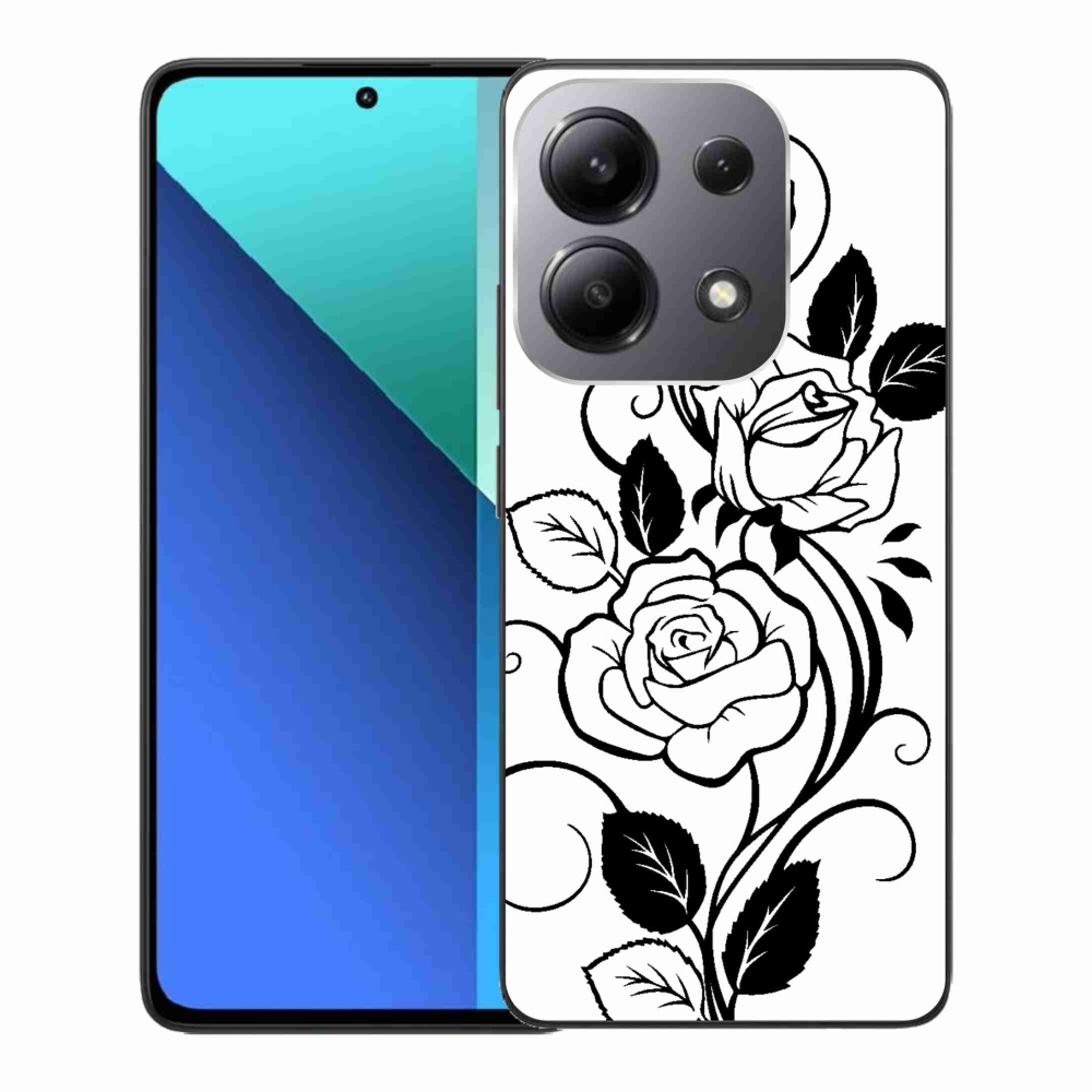 Gelový kryt mmCase na Xiaomi Redmi Note 13 - černobílá růže