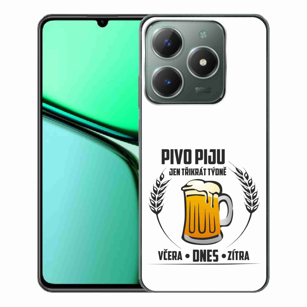 Gelový kryt mmCase na Realme C61 - pivní motiv bílé pozadí