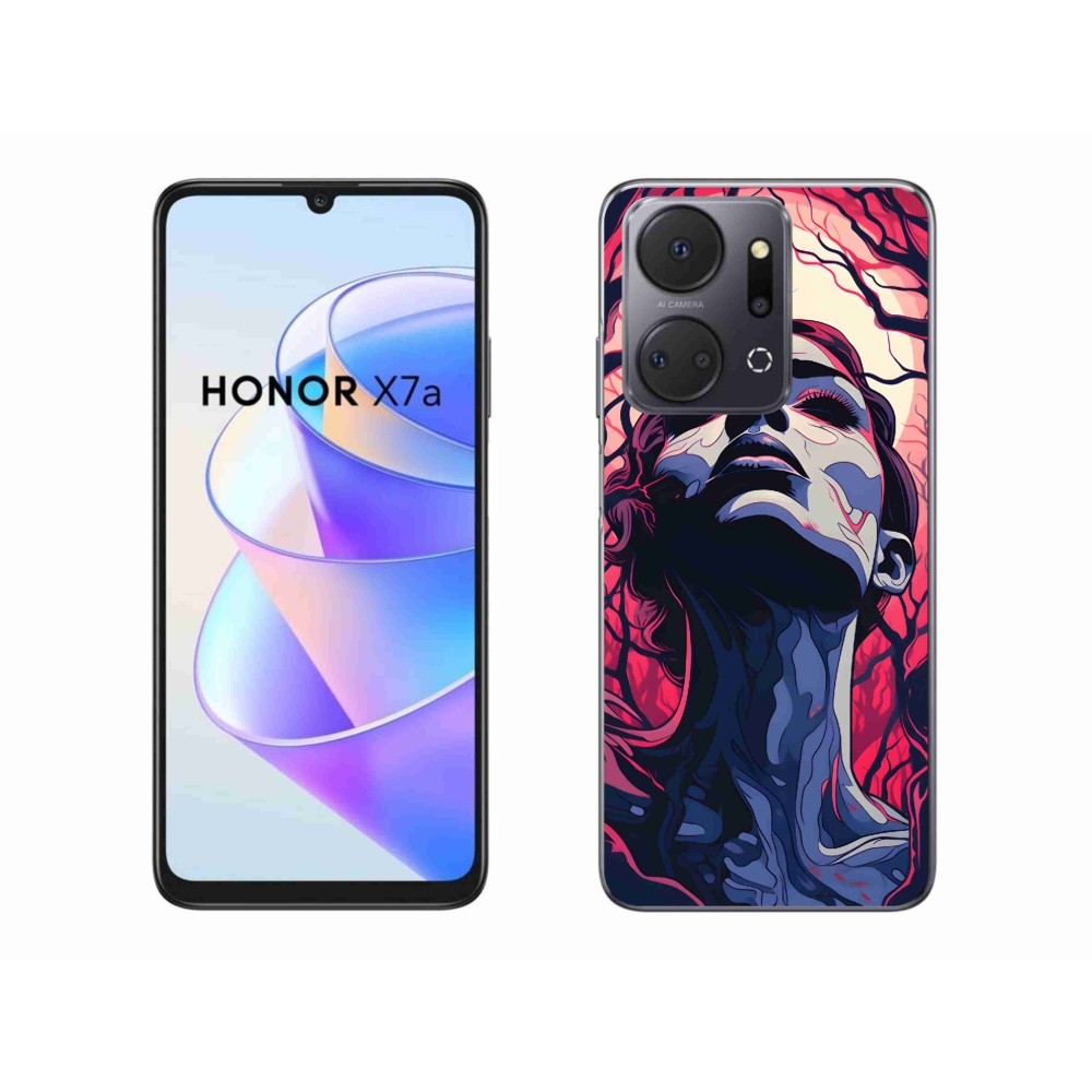 Gelový kryt mmCase na Honor X7a - abstraktní obličej