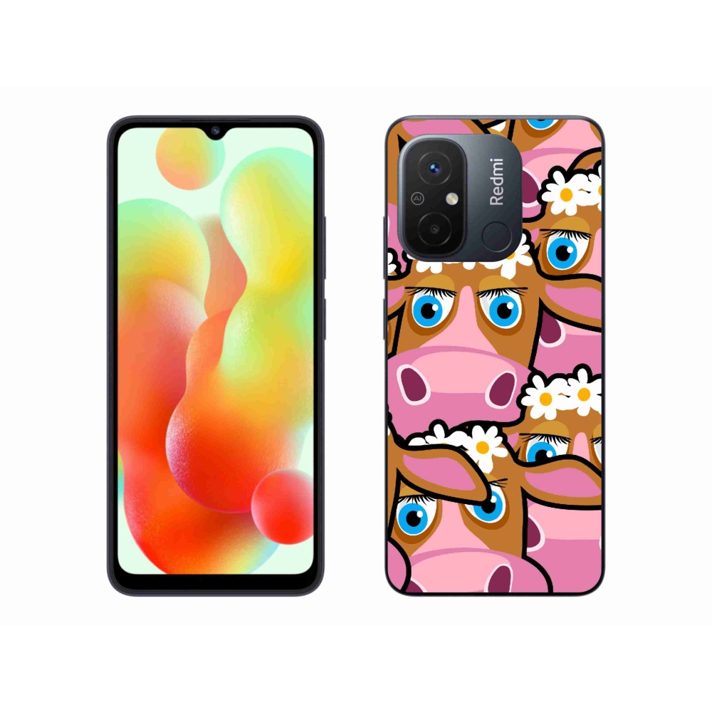 Gelový kryt mmCase na Xiaomi Redmi 12C - kreslené kravičky