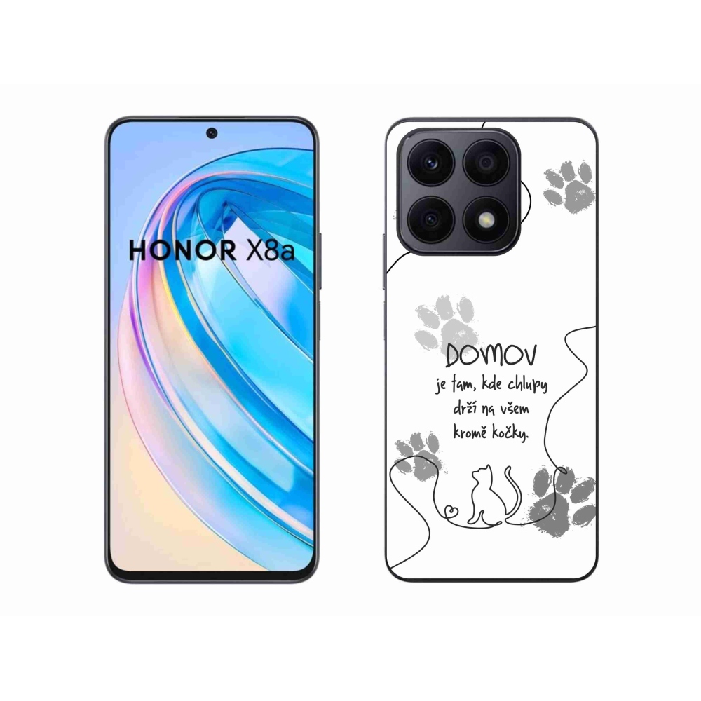 Gelový kryt mmCase na Honor X8a - kočičí motiv bílé pozadí