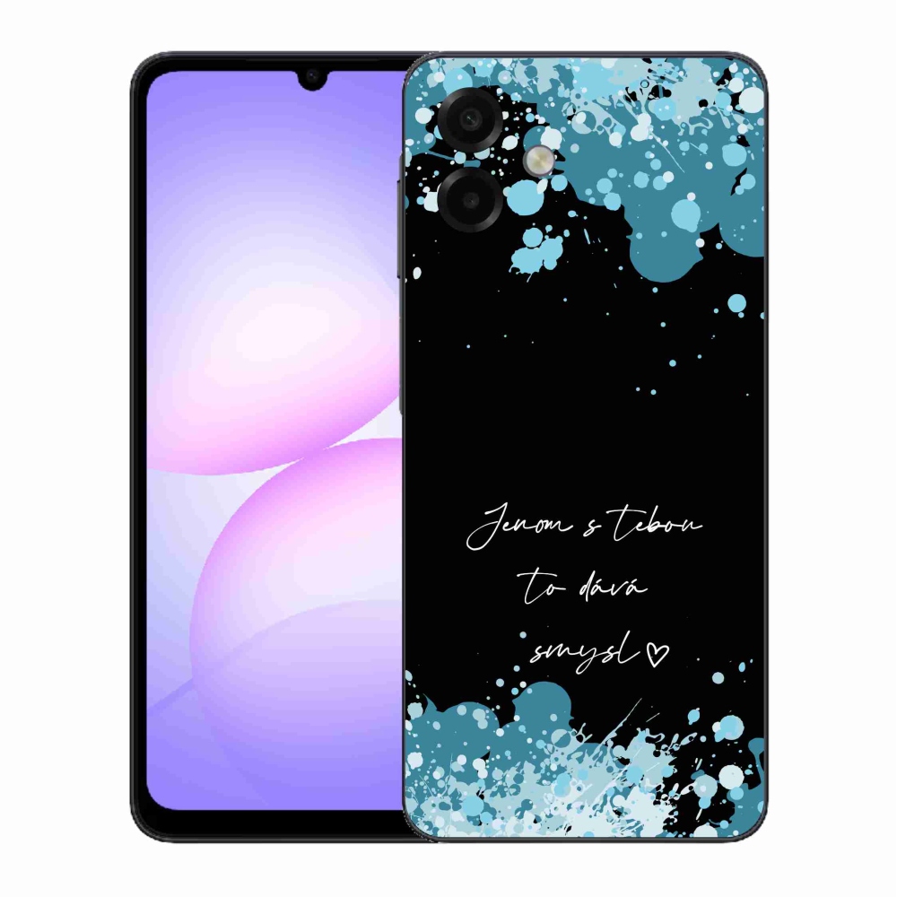 Gelový kryt mmCase na Samsung Galaxy A07 4G - zamilovaný text černé pozadí