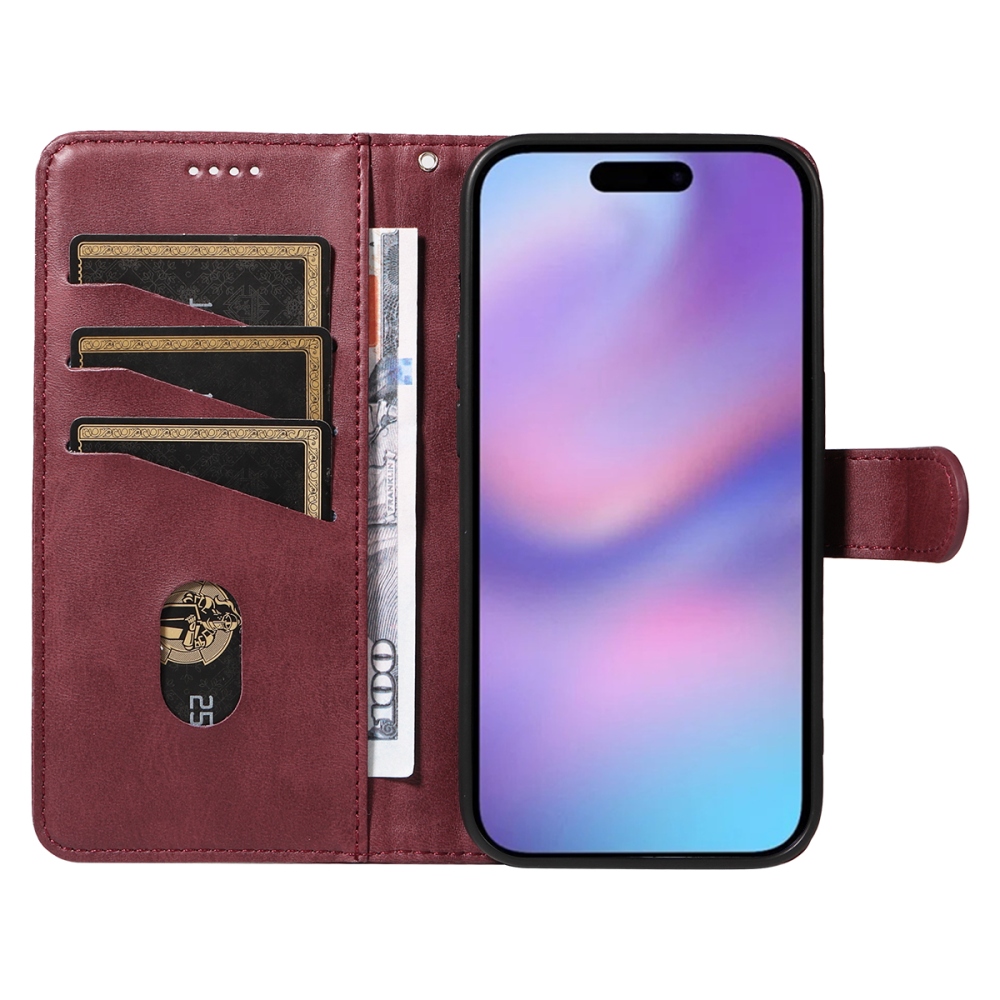 T-Shape knížkové pouzdro na iPhone 17 - vínové