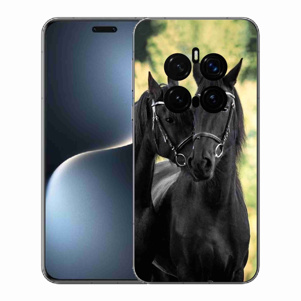 Gelový kryt mmCase na Honor Magic 7 Pro 5G - dva černí koně