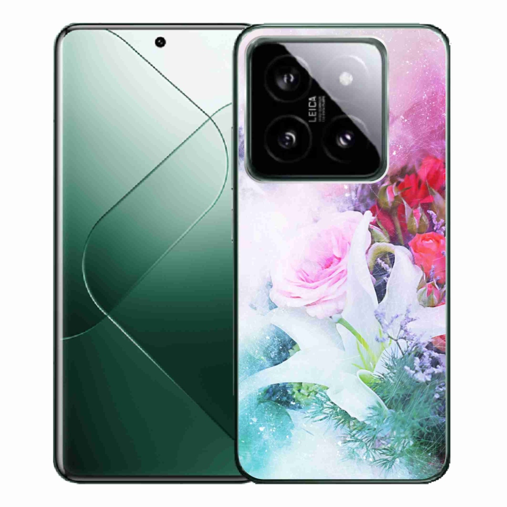 Gelový kryt mmCase na Xiaomi 14 Pro - květiny 4