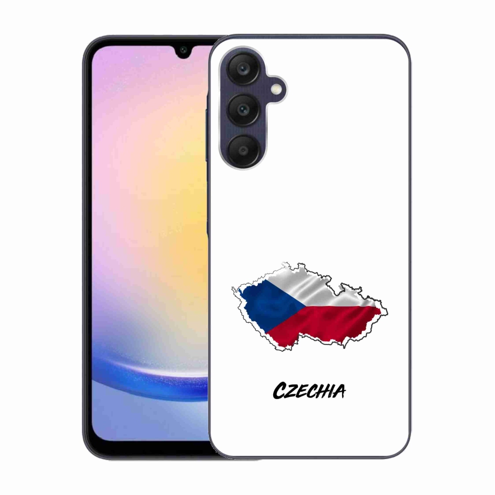 Gelový kryt mmCase na Samsung Galaxy A25 5G - Czechia bílé pozadí