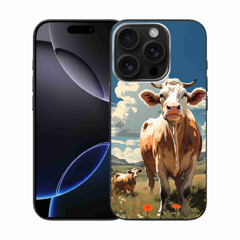 Gelový kryt mmCase na iPhone 16 Pro - krávy na louce