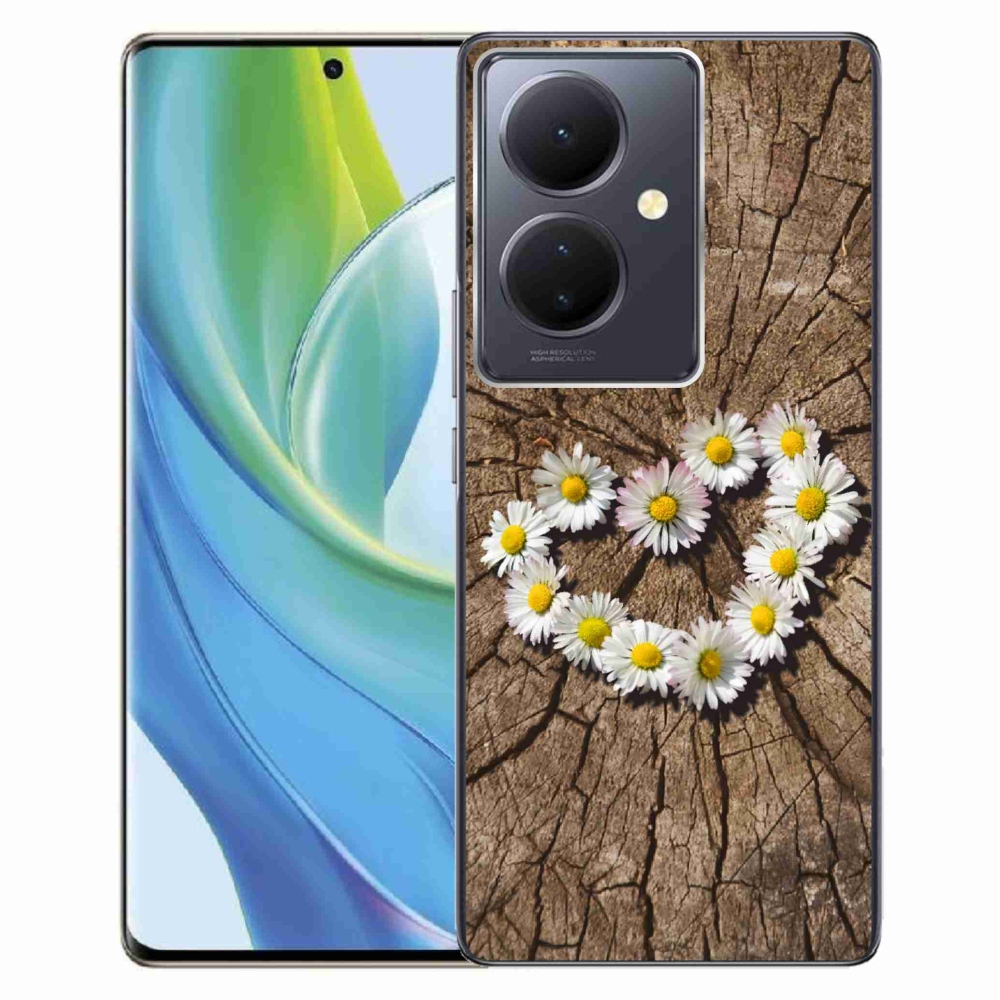 Gelový kryt mmCase na Vivo V29 Lite 5G - srdce z kopretin