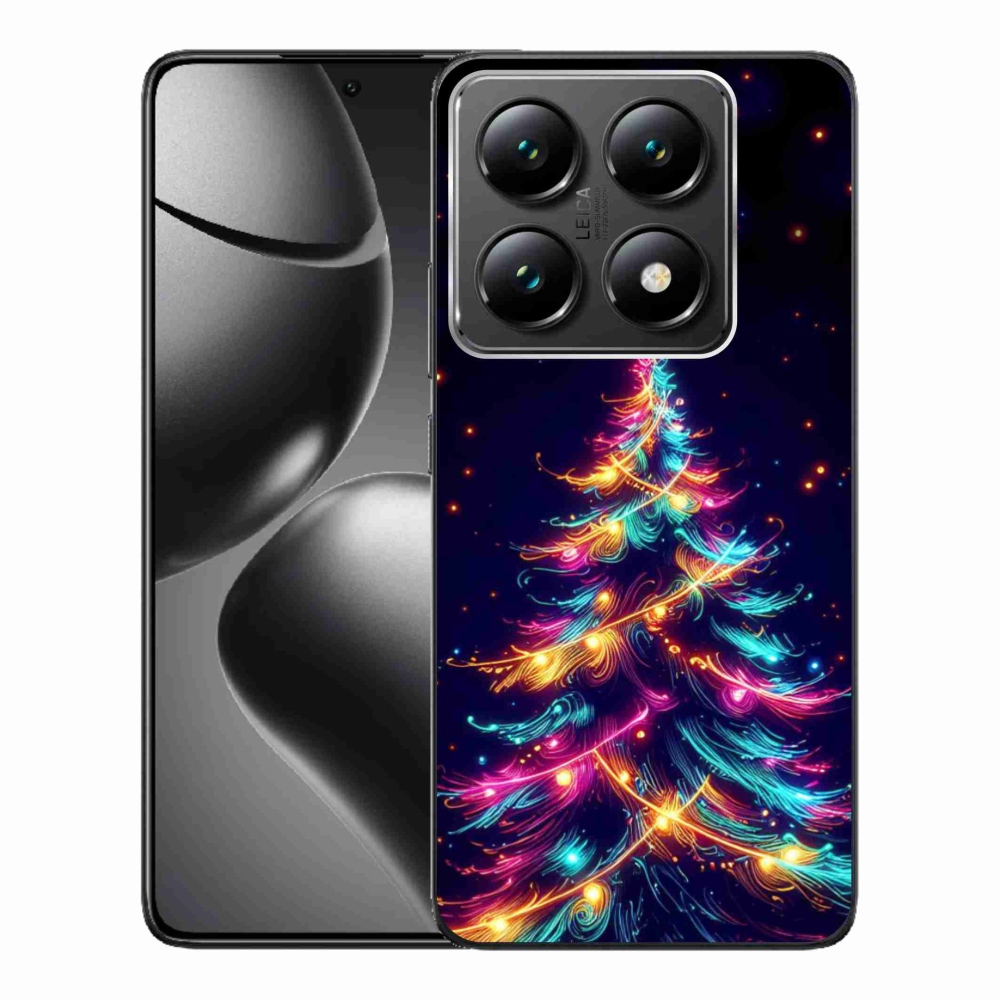 Gelový kryt mmCase na Xiaomi 14T Pro - neonový vánoční stromek
