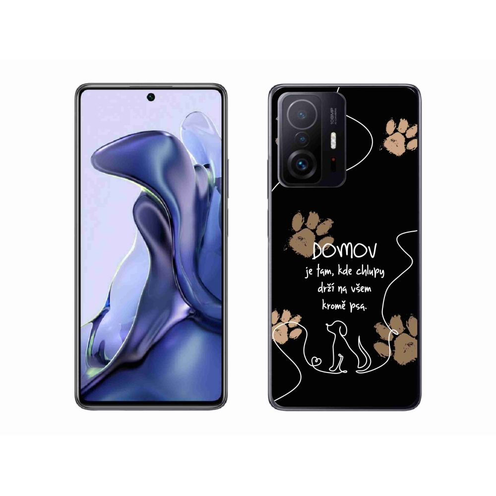 Gelový kryt mmCase na Xiaomi 11T - psí motiv černé pozadí