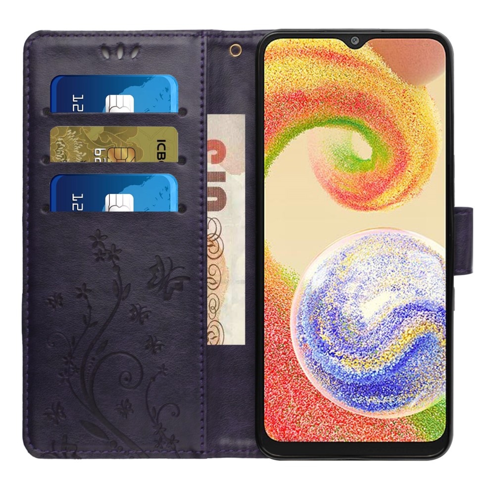 Flowers knížkové pouzdro na Samsung Galaxy A06 4G - tmavěfialové