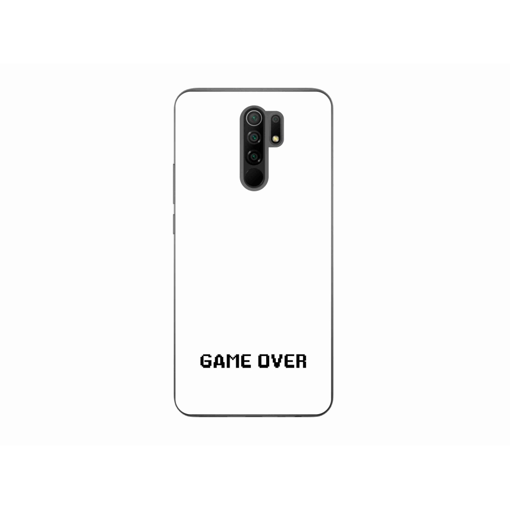 Gelový kryt mmCase na Xiaomi Redmi 9 - game over bílé pozadí