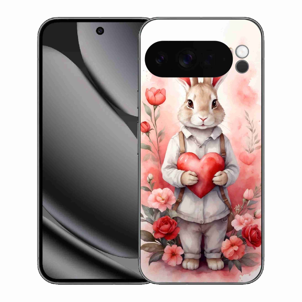 Gelový kryt mmCase na Google Pixel 10 Pro XL - zajíc se srdíčkem