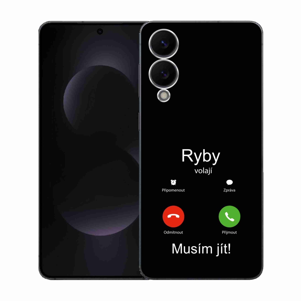 Gelový kryt mmCase na Samsung Galaxy S25 Edge - ryby volají černé pozadí