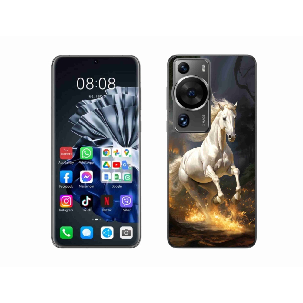 Gelový kryt mmCase na Huawei P60 Pro - bílý kůň 2