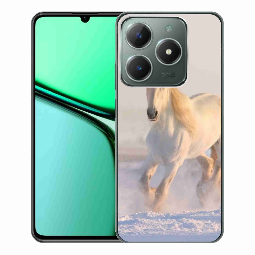 Gelový obal mmCase na Realme C61 - kůň ve sněhu