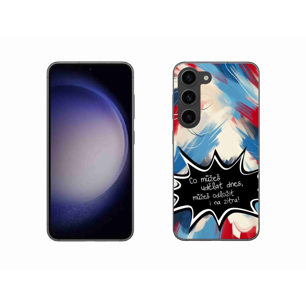 Gelový kryt mmCase na Samsung Galaxy S23 5G - vtipný text 9 černé pozadí